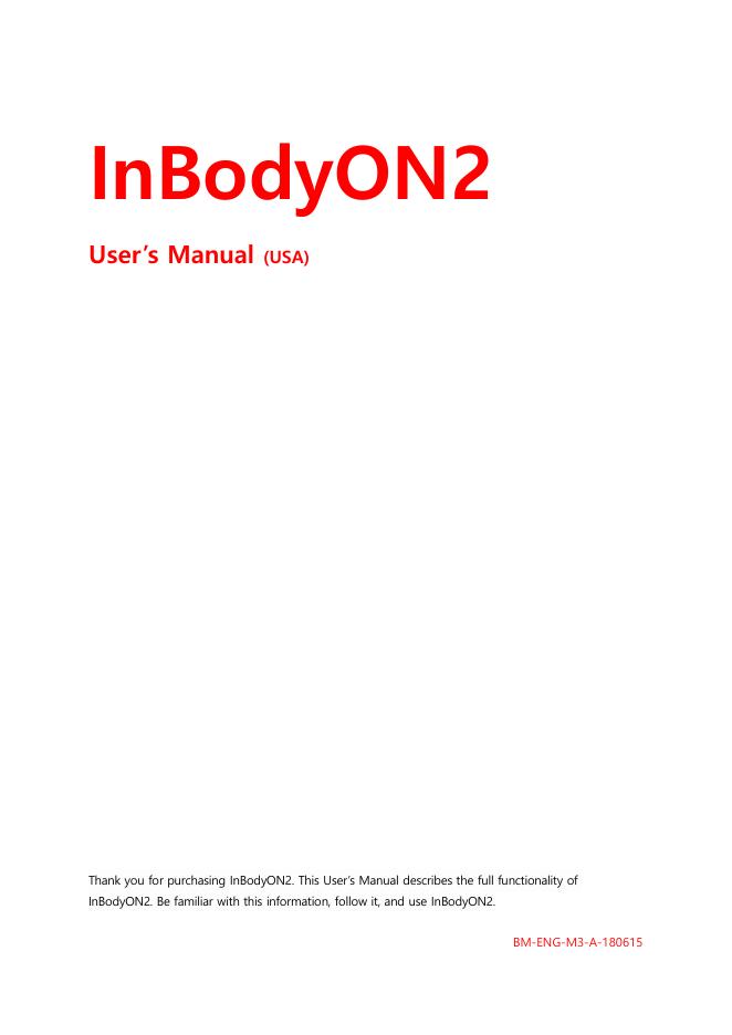 InBodyON2 用户手册