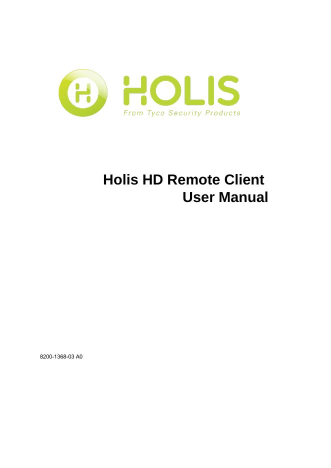 Holis HD Remote Client 用户手册