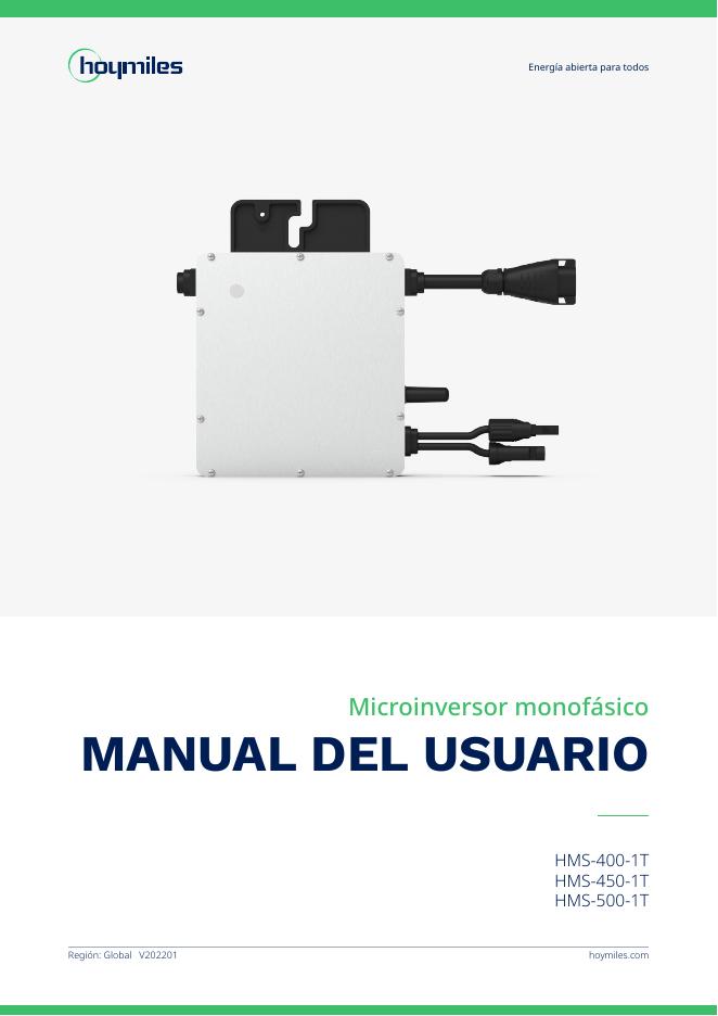 Hoymiles HMS-400/450/500-1T 单相微型逆变器使用手册