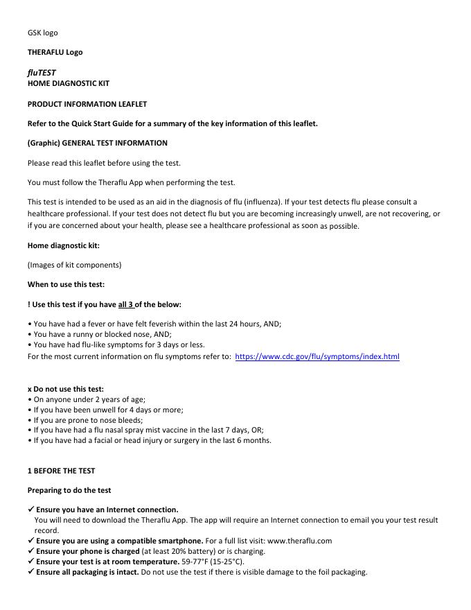 家用流感检测试剂盒