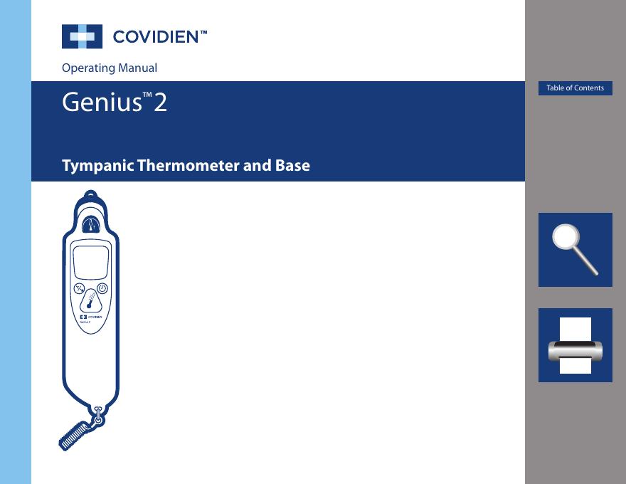 Genius TM 2 Tympanic Thermometer and Base 操作手册
