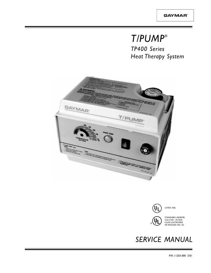 Gaymar TP400 系列热疗泵服务手册