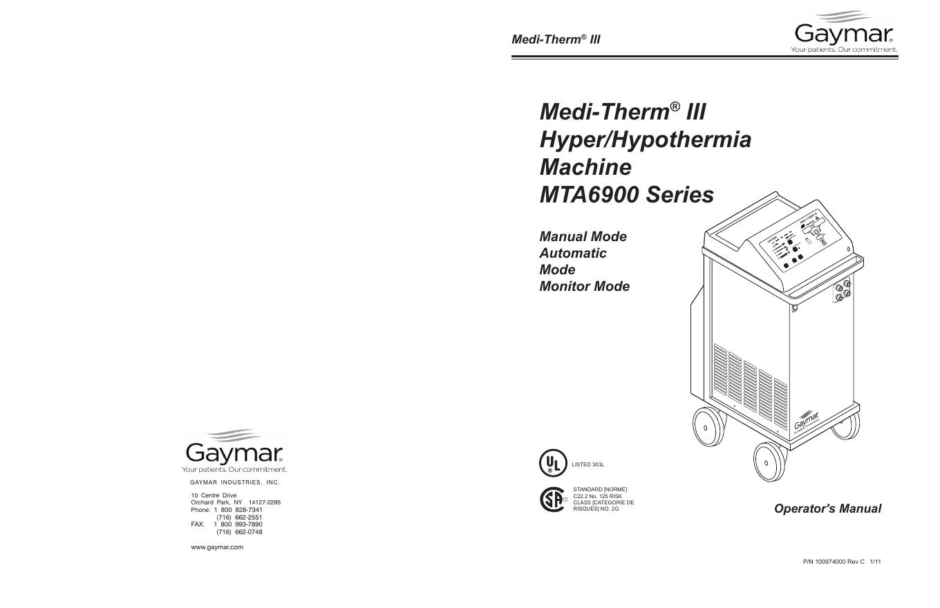 Medi-Therm III 操作手册
