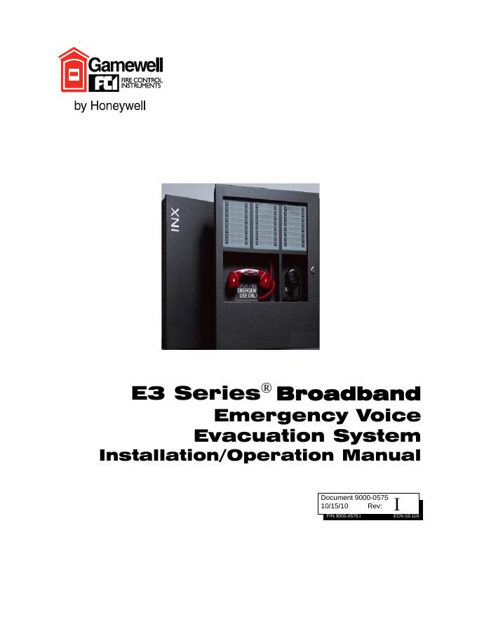 E3系列宽带紧急语音疏散系统安装/操作手册