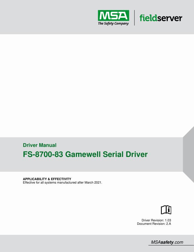 Gamewell 串行驱动程序手册