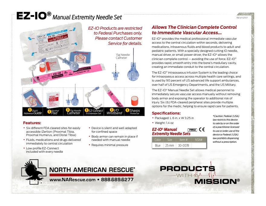 EZ-IO®手动肢体针头组件