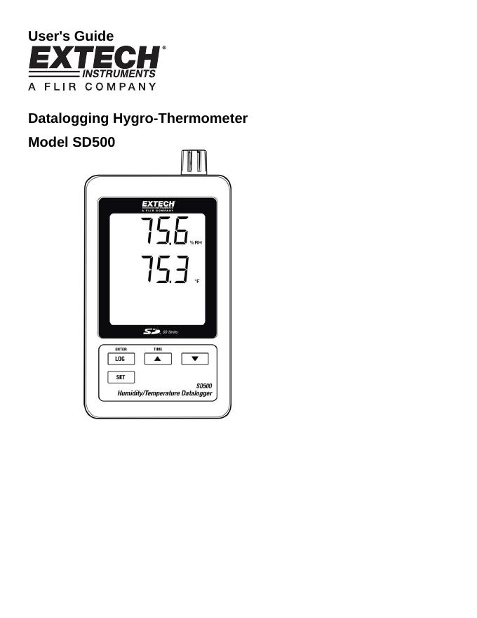 Extech SD500温度/湿度数据记录器用户手册