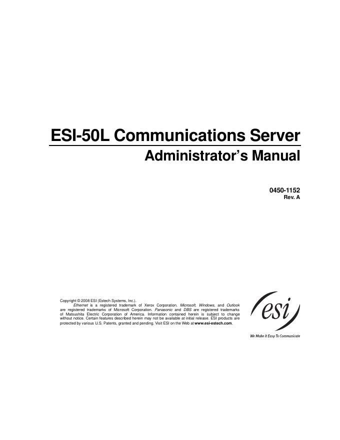 ESI-50L通信服务器管理员手册