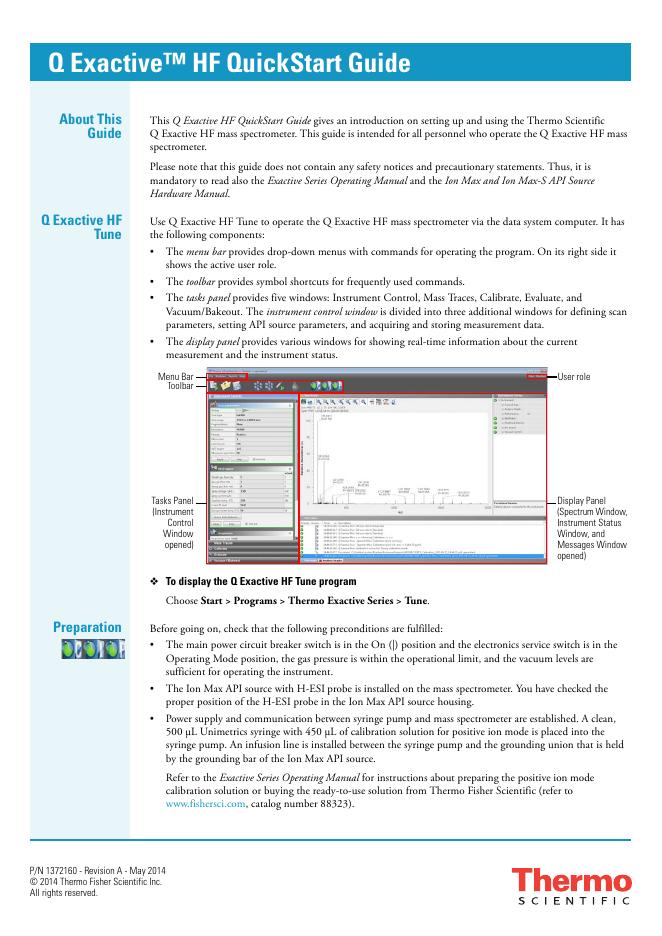 Thermo Exactive HF 质量分析仪使用手册