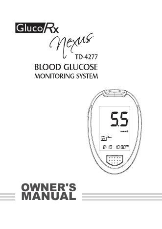 GlucoRx Nexus血糖检测仪使用手册