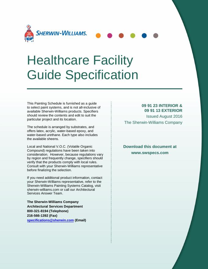 希尔文-威廉姆斯医疗机构涂料方案