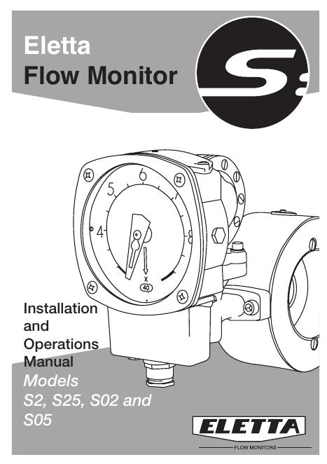 Eletta Flow Monitor S2,S25,S02和S05型号安装和操作手册