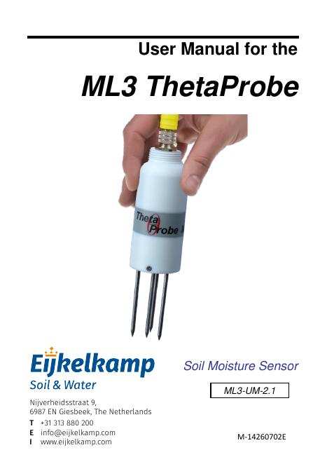 ML3土壤湿度传感器使用手册