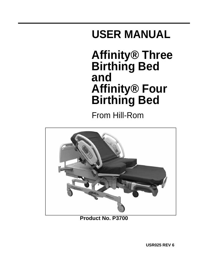 Affinity®三床分娩床和Affinity®四床分娩床使用手册