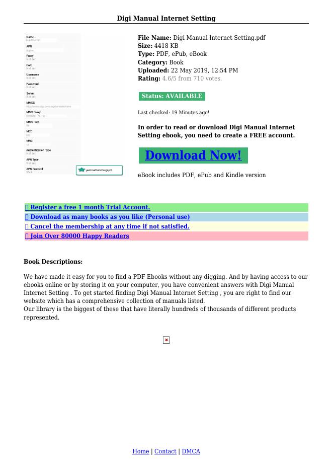 Digi Manual Internet Setting