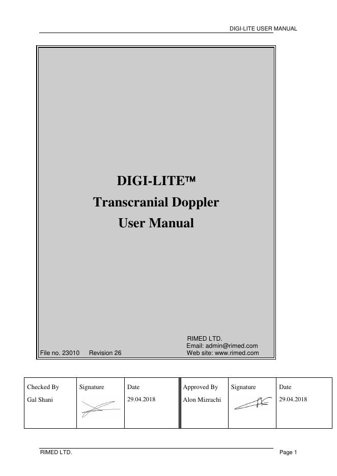 DIGI-LITE 颅内多普勒系统使用手册