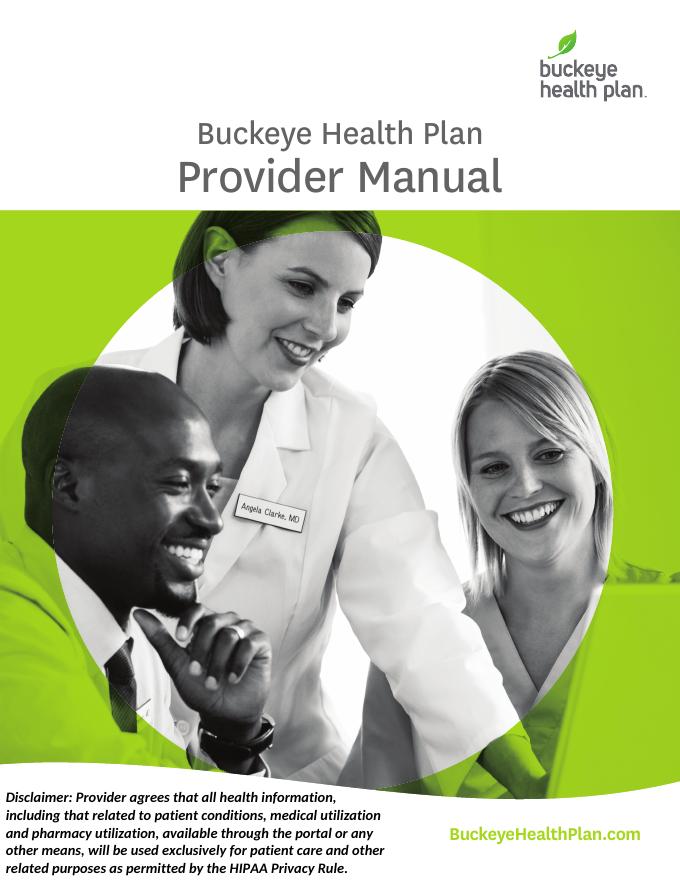 Buckeye Health Plan 供应商手册
