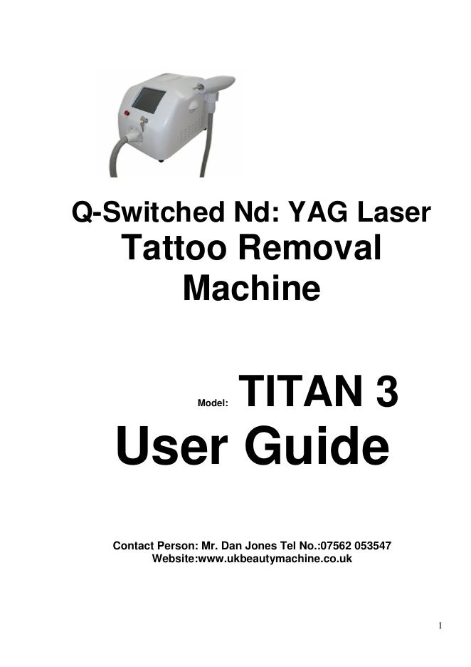 TITAN 3激光纹身移除机使用手册