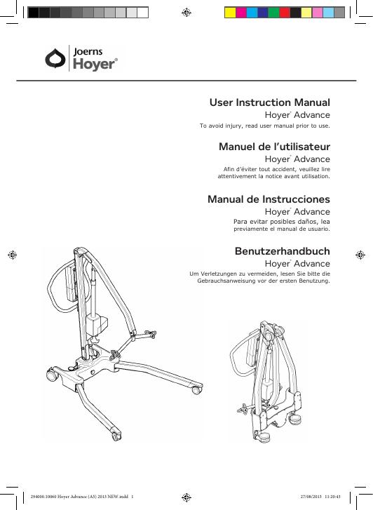 Hoyer Advance病人升降机使用手册