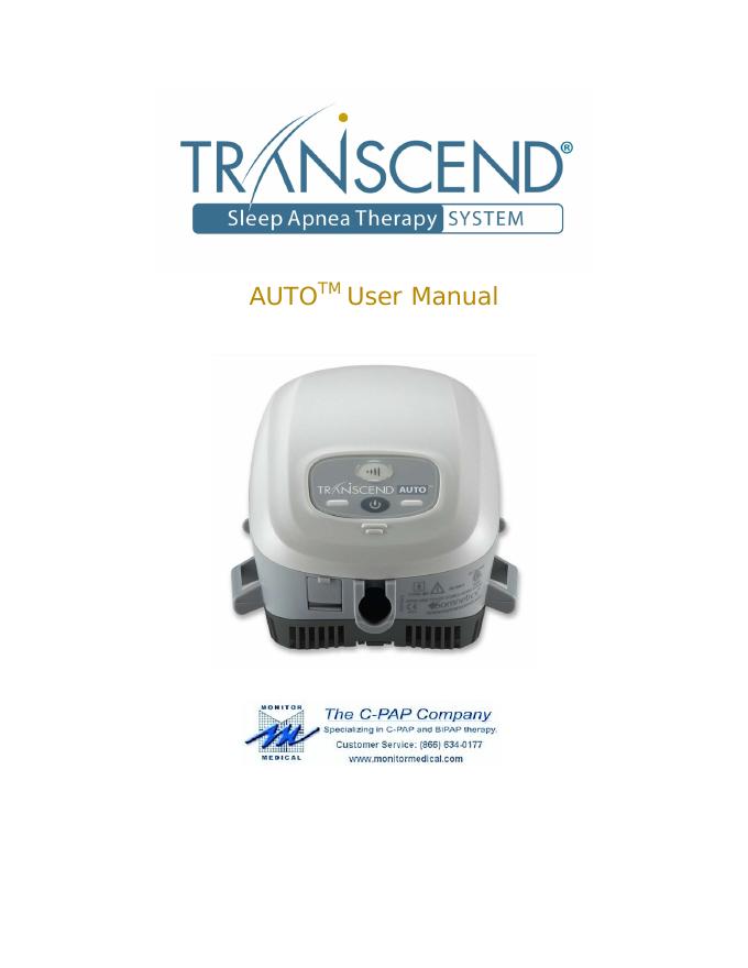 Transcend AUTO Sleep Apnea Therapy User Manual 使用手册