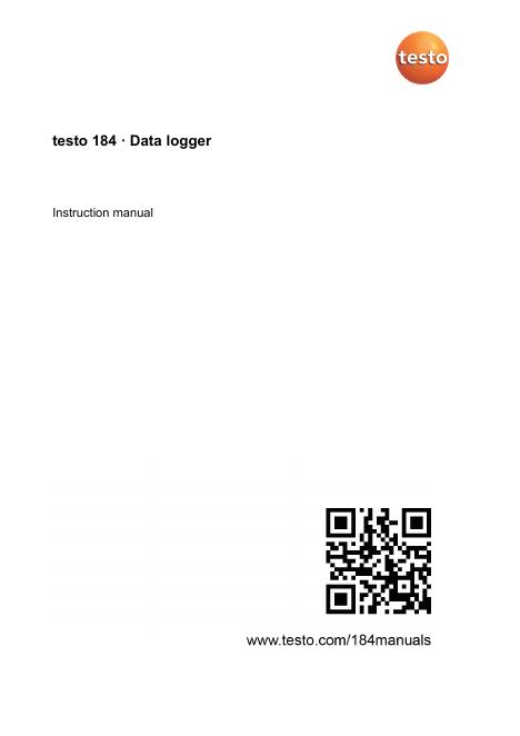 testo 184·Data logger Instruction manual