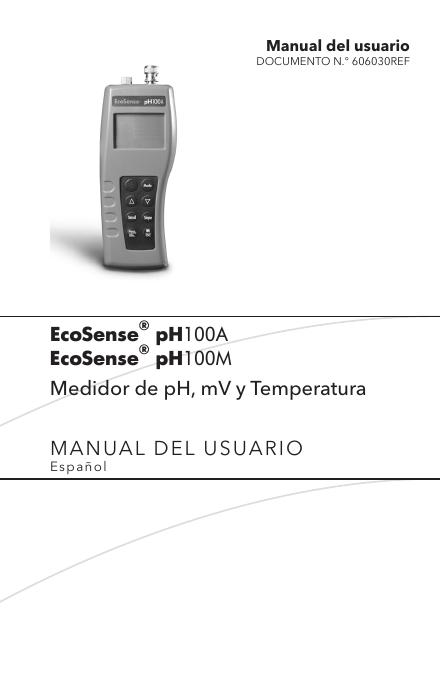 EcoSense® pH100A/pH100M pH、mV和温度计用户手册