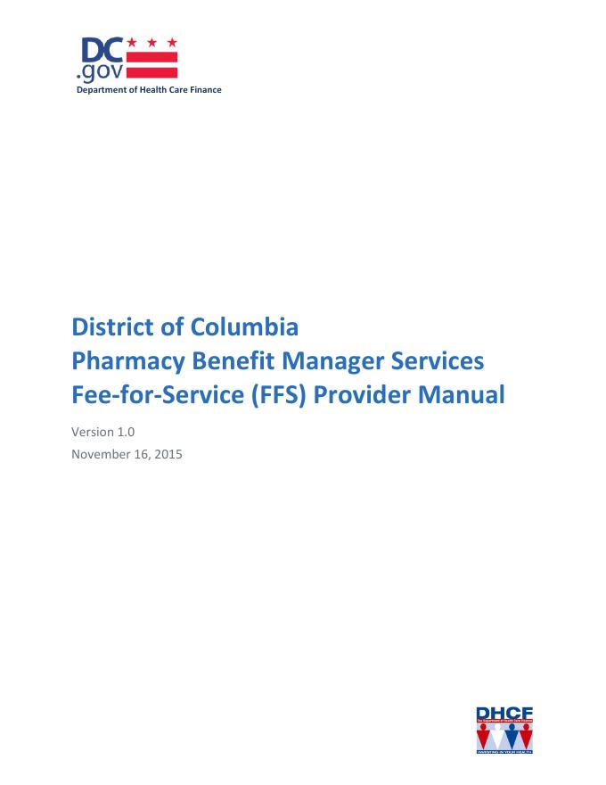 华盛顿特区医疗保险服务费用收取（FFS）提供商手册