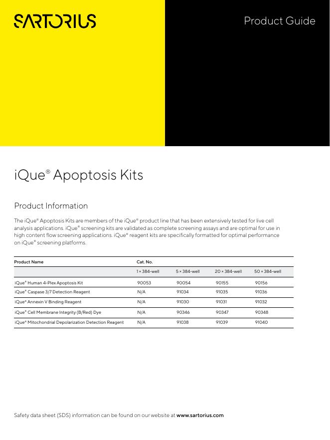 iQue ® Apoptosis Kits 产品手册