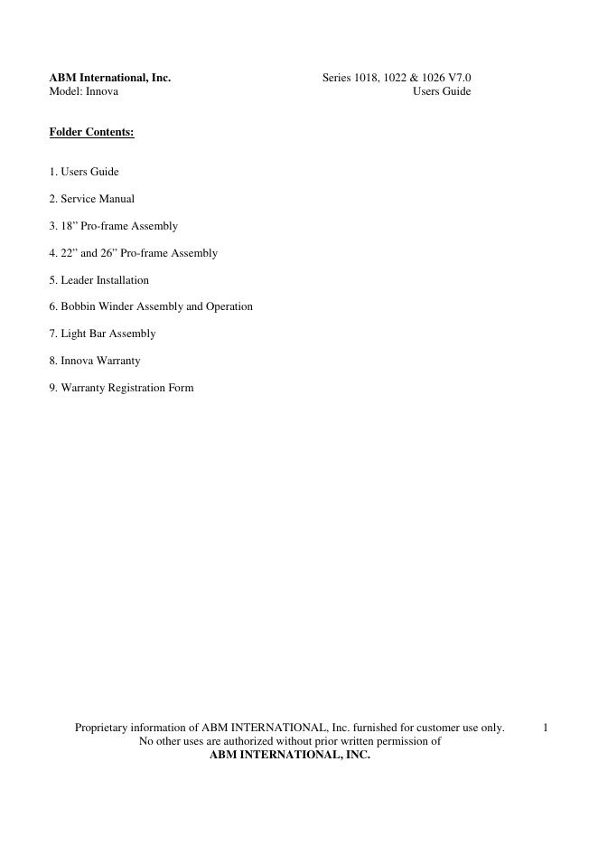 ABM Innova用户手册