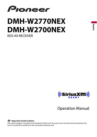 DMH-W2770NEX 接收器使用手册