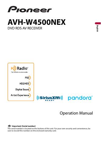AVH-W4500NEX DVD RDS AV RECEIVER使用手册