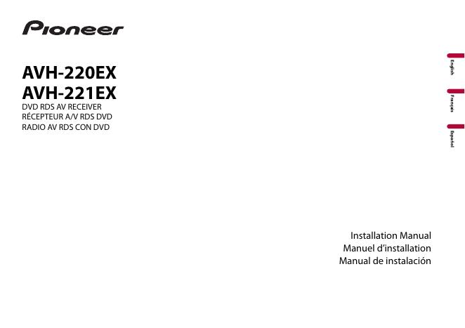 Pioneer AVH-220EX AVH-221EX DVD RDS AV RECEIVER 使用手册