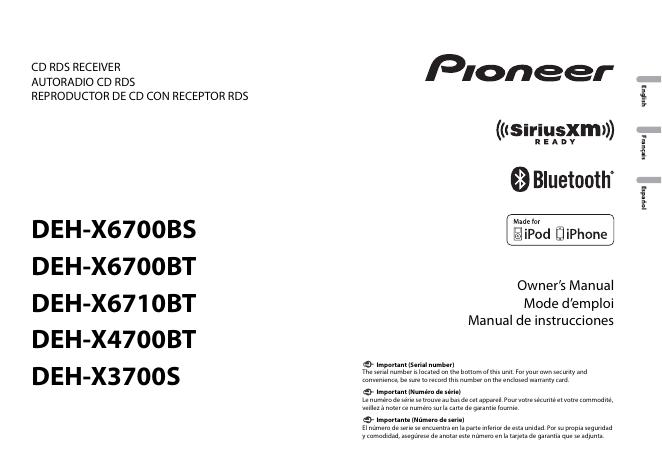 PIONEER CD RDS RECEIVER用户手册