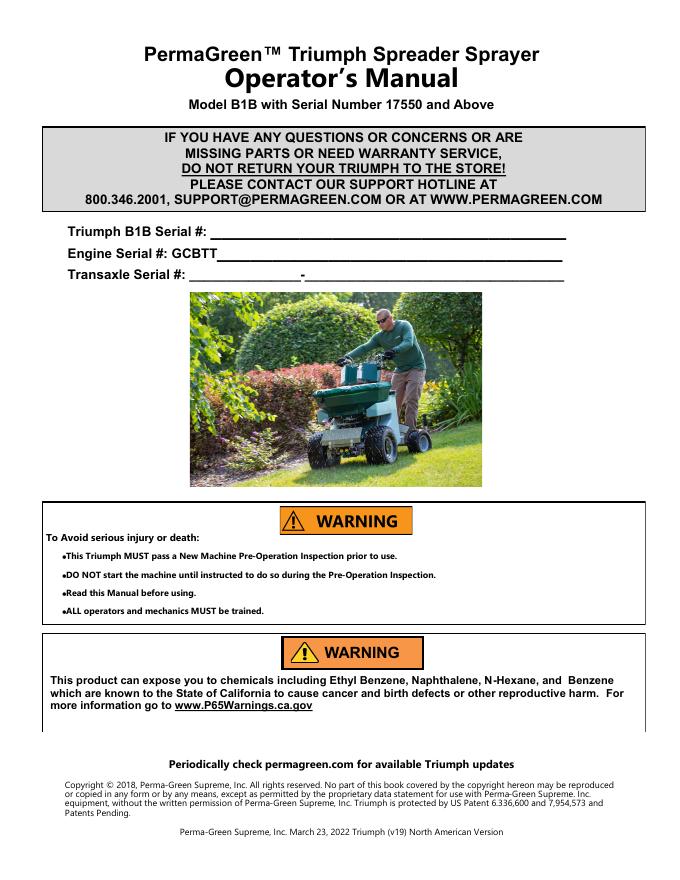Triumph Spreader Sprayer使用手册