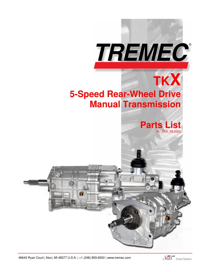 TREMEC TKX 5速后轮驱动手动变速箱配件清单