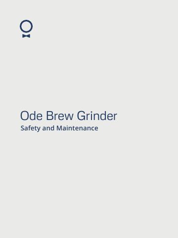 Ode Brew Grinder 用户手册