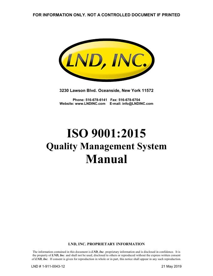 LND 质量管理体系手册