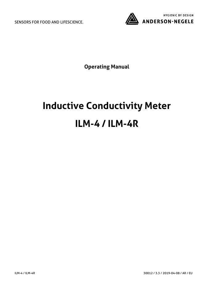 Inductive Conductivity Meter ILM-4/ILM-4R使用手册