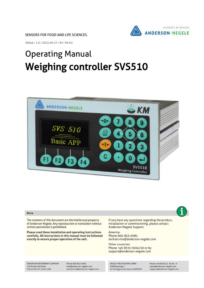 SVS510称重控制器使用手册