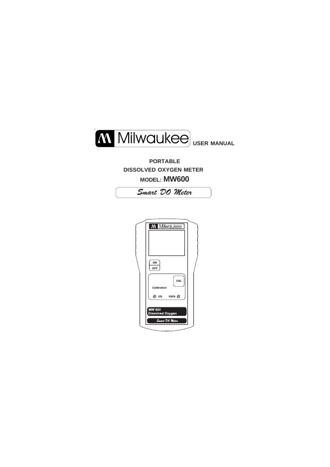 Milwaukee MW600 Smart DO Meter 使用手册