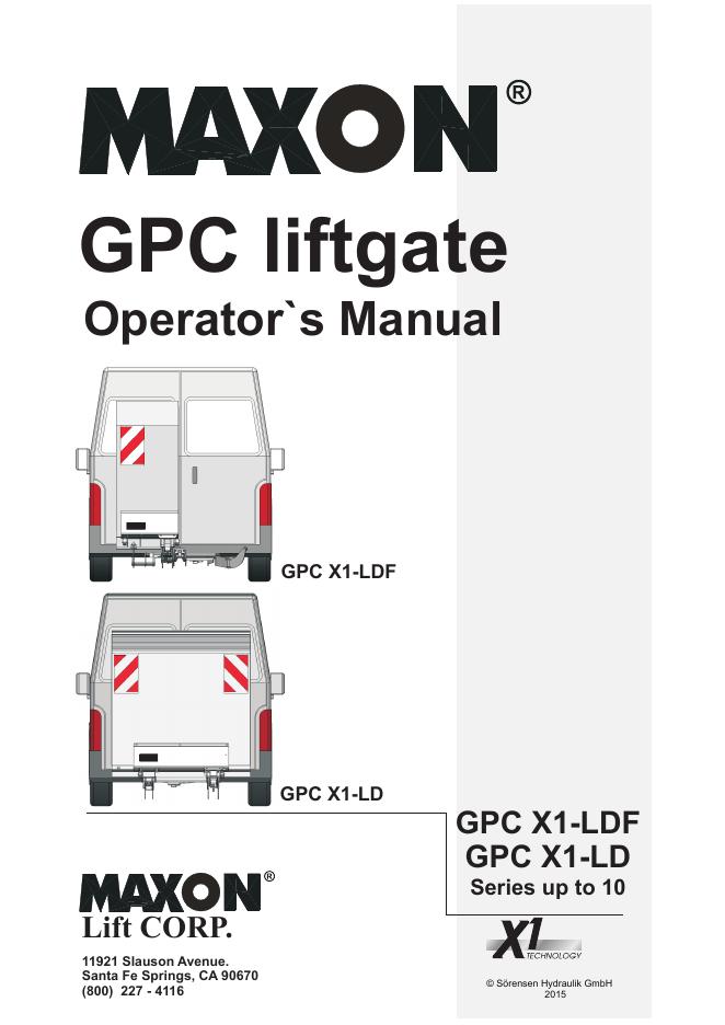 GPC X1-LD 液压尾门用户手册