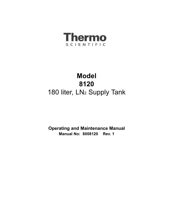 8120 180升LN2供应罐操作和维护手册