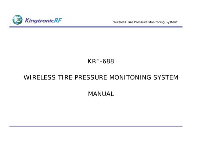 KRF-688无线胎压监测系统