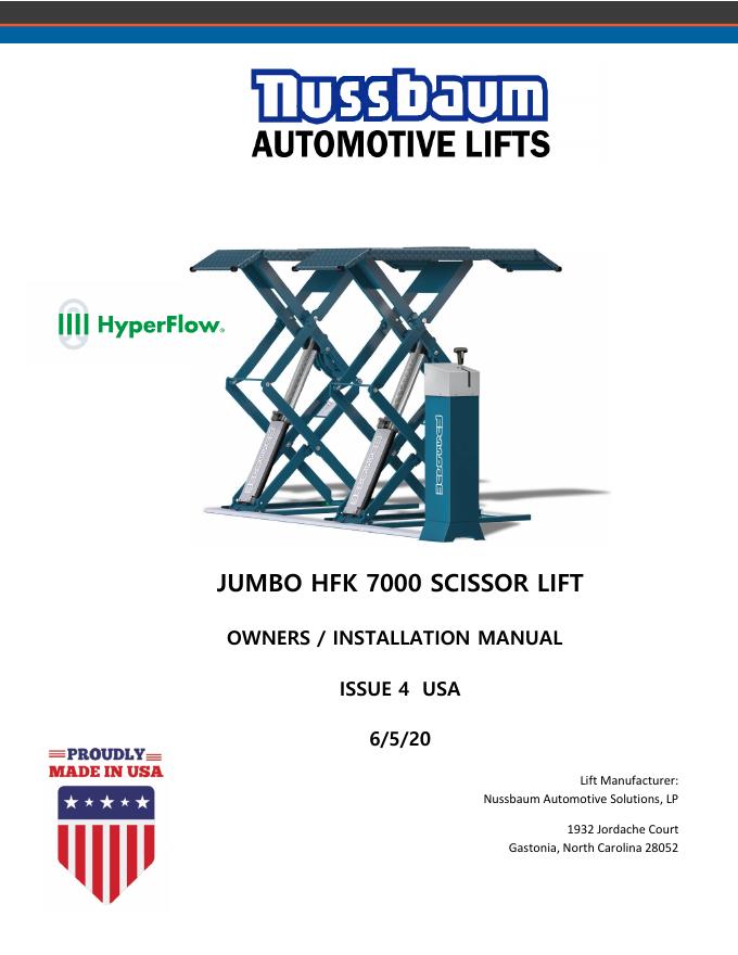 Jumbo Hfk 7000剪式升降机用户手册