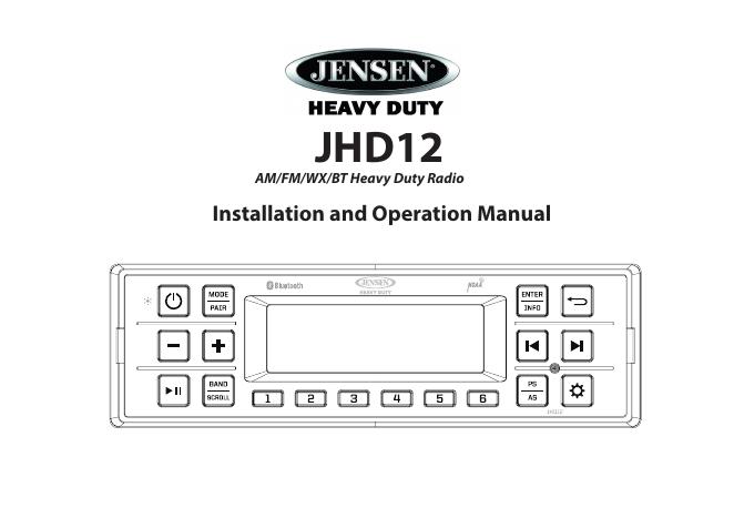 Jensen JHD12 车载音响安装和使用手册