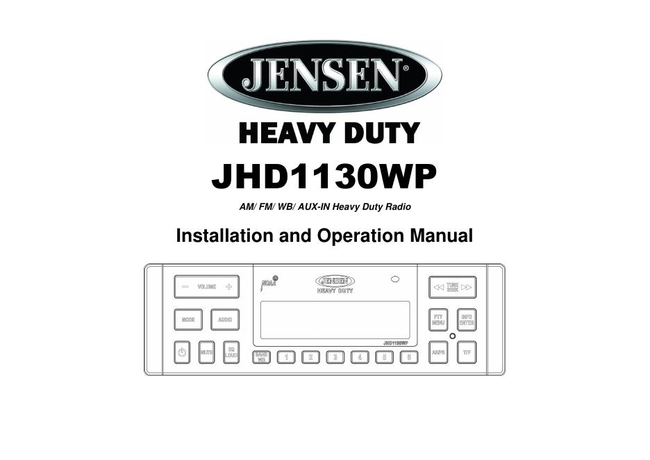 Jensen JHD1130WP收音机用户手册