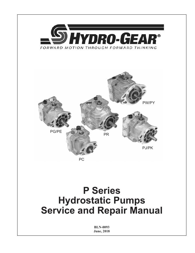 Hydro-Gear P系列液压泵维修手册