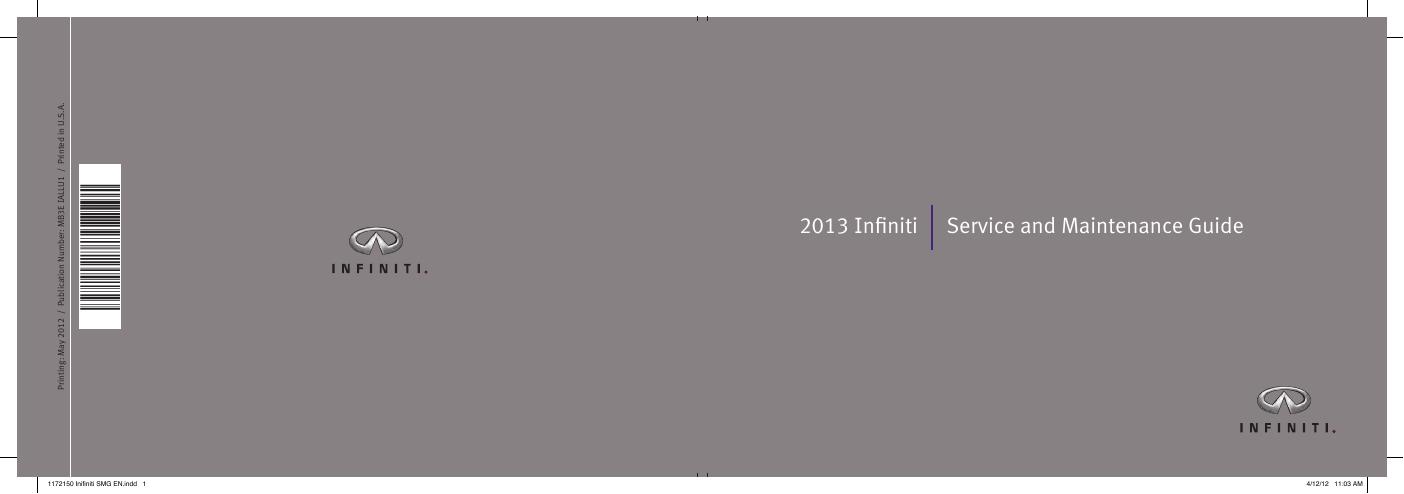 2013英菲尼迪车辆维护手册