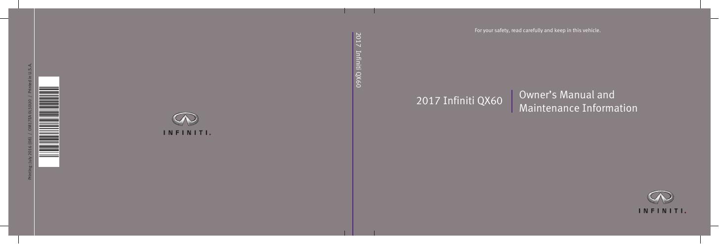 2017款英菲尼迪QX60用户手册