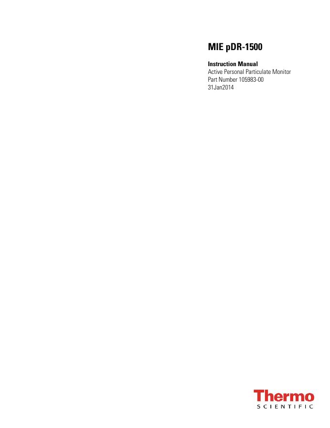 MIE pDR-1500使用手册